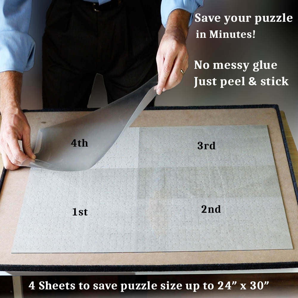 Puzzle Glue Sheets for 6 X 1000 Puzzles, 36 Puzzle Saver Sheets Peel &  Stick, Puzzle Saver No Stress & No Mess, Clear Puzzle Sticker Sheets  Preserve